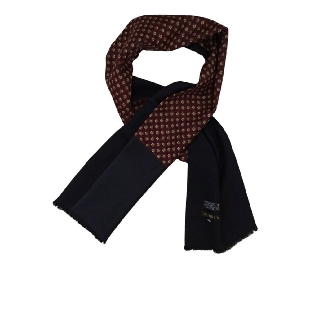 🆕BOULEVARD CLUB Bordeaux Double Side Scaf Silk Wool 58"/ 11” NWOT